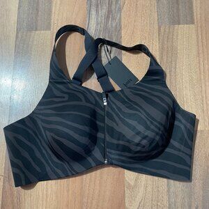 KNIX Catalyst Zip-Front Sports Bra Zebra NWT